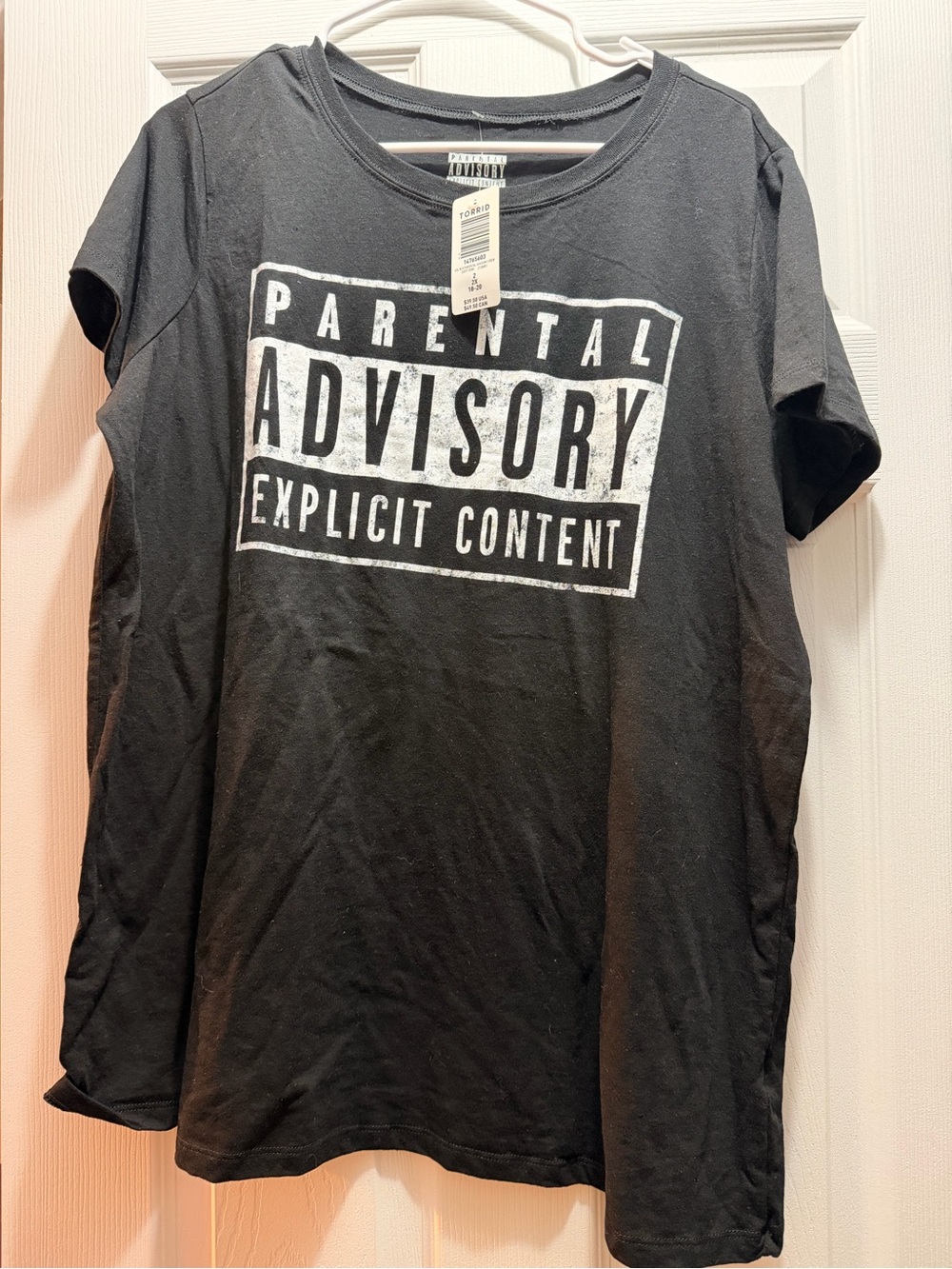 Womens Parental Advisory Graphic Tee - Black
